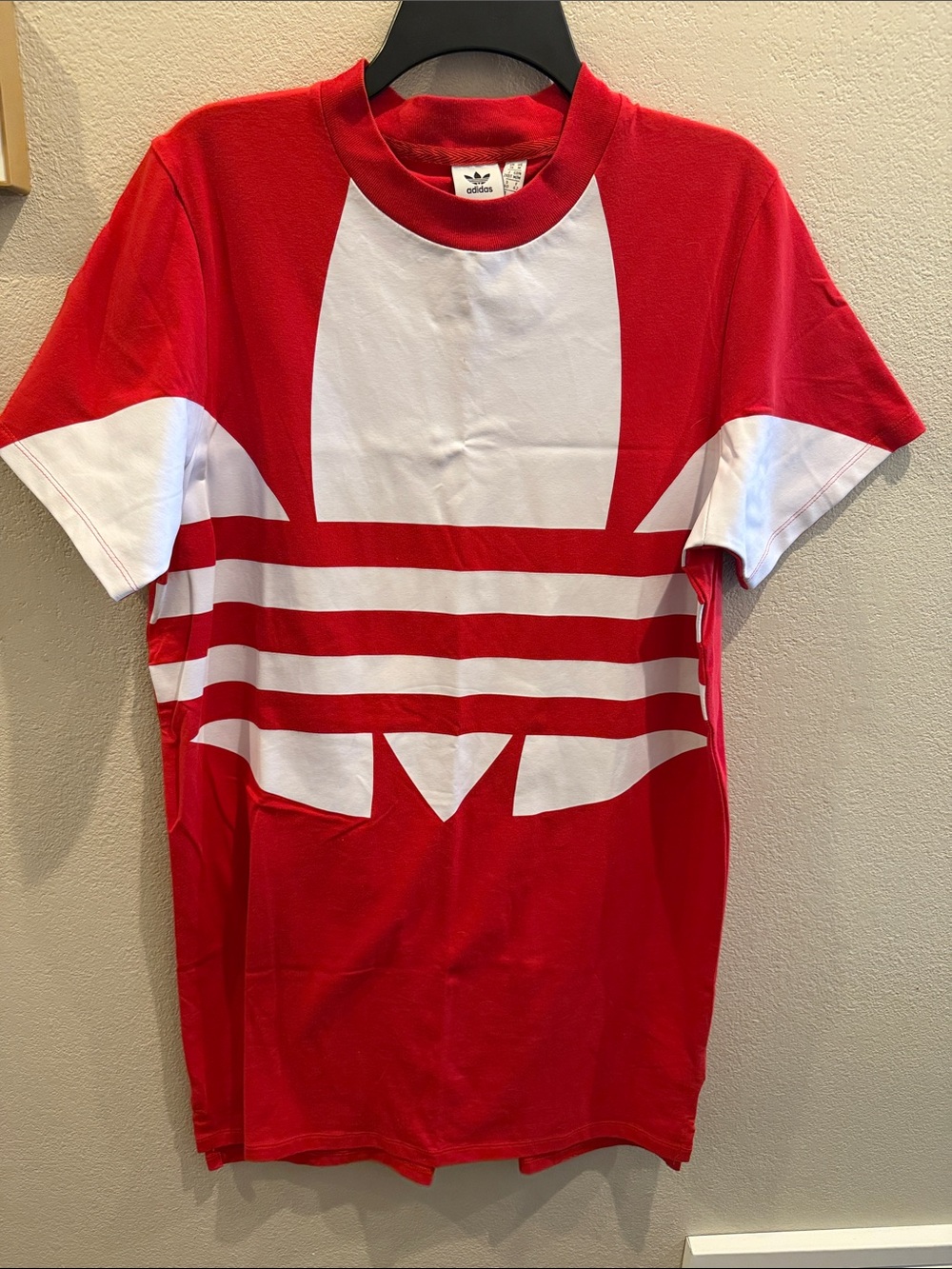 adidas originals Red & White Trefoil Logo Tshirt dress